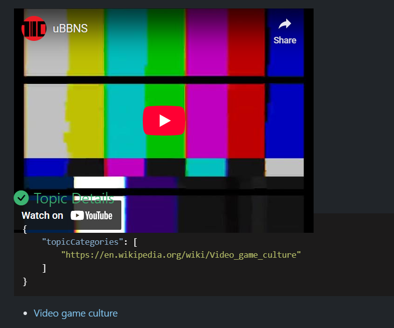 uBBNS video metadata